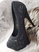 K-4　[3320]　ヒール/パンプス/靴/ビジュー