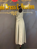 M-103/ワンピース/ミディアムドレス/リボンベルト/ワンカラー/レース/結婚式/およばれ