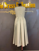 M-103/ワンピース/ミディアムドレス/リボンベルト/ワンカラー/レース/結婚式/およばれ