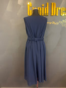 M-166　ワンピース/袖なしドレス/ワンカラー/ビジュードレス/フリルスカート