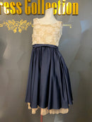 M-167/ワンピース/ミニドレス/ツーカラー/レース/フリルスカート/オケージョン