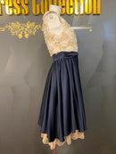 M-167/ワンピース/ミニドレス/ツーカラー/レース/フリルスカート/オケージョン