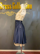 M-167/ワンピース/ミニドレス/ツーカラー/レース/フリルスカート/オケージョン