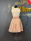 M-171/ワンピース/ミニドレス/レース/ツーカラー/リボンベルト/フリルスカート