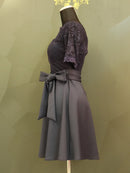 M-174/[IMPERIAL]　ワンピース/レース/袖ありドレス/フリルスカート/リボンベルト