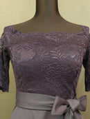 M-174/[IMPERIAL]　ワンピース/レース/袖ありドレス/フリルスカート/リボンベルト