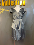 M-176/ワンピース/ミニドレス/ワンカラー/ベルト/ビジュードレス/シルク