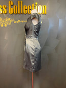 M-176/ワンピース/ミニドレス/ワンカラー/ベルト/ビジュードレス/シルク