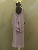 P-15/ワンピース/タイトドレス/フリル/ワンカラー/袖なしドレス