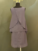 P-15/ワンピース/タイトドレス/フリル/ワンカラー/袖なしドレス