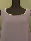 P-15/ワンピース/タイトドレス/フリル/ワンカラー/袖なしドレス