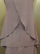 P-15/ワンピース/タイトドレス/フリル/ワンカラー/袖なしドレス