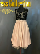 M-186　ワンピース/ミニドレス/フリルスカート/レース/ツーカラー