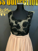 M-186　ワンピース/ミニドレス/フリルスカート/レース/ツーカラー