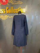 M-193　ワンピース/ミニドレス/ビジュードレス/ワンカラー/袖ありドレス