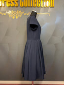 M-194/ワンピース/ミニドレス/袖ありドレス/フリルスカート/インナースカート/ワンカラー