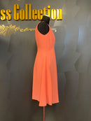 M-196/ワンピース/ミニドレス/ワンカラー/袖なしドレス/フリルスカート