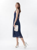 M-213　ワンピース/ミニドレス/袖なしドレス/レース/フリルスカート/ワンカラー