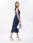 M-213　ワンピース/ミニドレス/袖なしドレス/レース/フリルスカート/ワンカラー