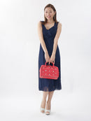 M-213　ワンピース/ミニドレス/袖なしドレス/レース/フリルスカート/ワンカラー