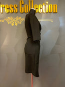 M-89　ワンピース/ミニドレス/ワンカラー/タイトドレス/スリット