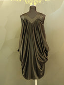 M-96/ワンピース/ビジュードレス/袖なしドレス/フリル/ワンカラー