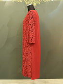 C-12/ワンピース/タイトドレス/ミニドレス/レース/袖ありドレス/ワンカラー