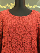 C-12/ワンピース/タイトドレス/ミニドレス/レース/袖ありドレス/ワンカラー