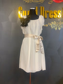 M-98　ワンピース/タイトドレス/ミニドレス/リボンベルト/リボンストップ