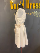 M-98　ワンピース/タイトドレス/ミニドレス/リボンベルト/リボンストップ