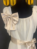 M-98　ワンピース/タイトドレス/ミニドレス/リボンベルト/リボンストップ