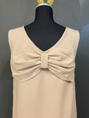 M-173/ワンピース/袖なしドレス/ツーカラー/レース/タイトドレス