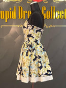 M-31　[ROBE de FLEURS]　ワンピース/フラワープリント/フリルスカート/ビジュードレス/袖なしドレス