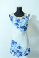 M-4　[ROBE de FLEURS] ワンピース/フラワープリント/ビジュードレス/袖なしドレス