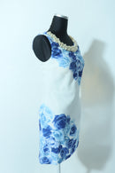 M-4　[ROBE de FLEURS] ワンピース/フラワープリント/ビジュードレス/袖なしドレス