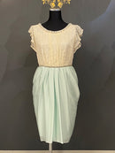 M-99/ワンピース/ツーカラー/ミニドレス/レース/袖ありドレス