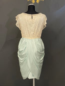 M-99/ワンピース/ツーカラー/ミニドレス/レース/袖ありドレス