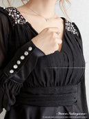 AN-BK154/トップス/フリル/袖あり/シースルー