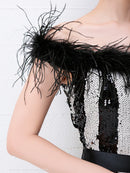 [ワンピースドレス]Andy|AN-OK2036/ミニドレス/ナイトドレス/ワンピース/ドレス/キャバドレス/オフショル/ストライプ/パーティドレス