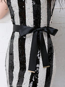 [ワンピースドレス]Andy|AN-OK2036/ミニドレス/ナイトドレス/ワンピース/ドレス/キャバドレス/オフショル/ストライプ/パーティドレス