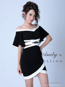 Andy|ANR-OK1597/ワンピース/ミニドレス/タイトドレス/ツーカラー