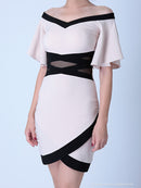 Andy|ANR-OK1597/ワンピース/ミニドレス/タイトドレス/ツーカラー