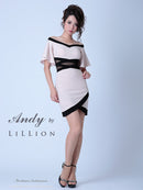 Andy|ANR-OK1597/ワンピース/ミニドレス/タイトドレス/ツーカラー