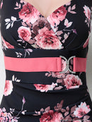 an|AOC-2473|ワンピース/ミニドレス/タイトドレス/フラワープリント/ナイトドレス/キャバドレス/ドレス