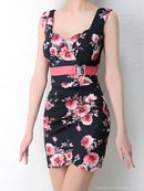 an|AOC-2473|ワンピース/ミニドレス/タイトドレス/フラワープリント/ナイトドレス/キャバドレス/ドレス