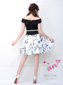 Andy|AOC-2487/ワンピース/タイトドレス/ミニドレス/フラワープリント/ベルト/レース