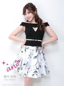 Andy|AOC-2487/ワンピース/タイトドレス/ミニドレス/フラワープリント/ベルト/レース