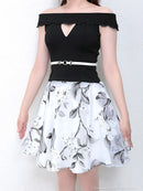 Andy|AOC-2487/ワンピース/タイトドレス/ミニドレス/フラワープリント/ベルト/レース