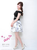 Andy|AOC-2487/ワンピース/タイトドレス/ミニドレス/フラワープリント/ベルト/レース