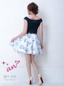 an|AOC-2637|ワンピース/ミニドレス/レース/ツーカラー/フレアスカート/ナイトドレス/キャバドレス/ドレス